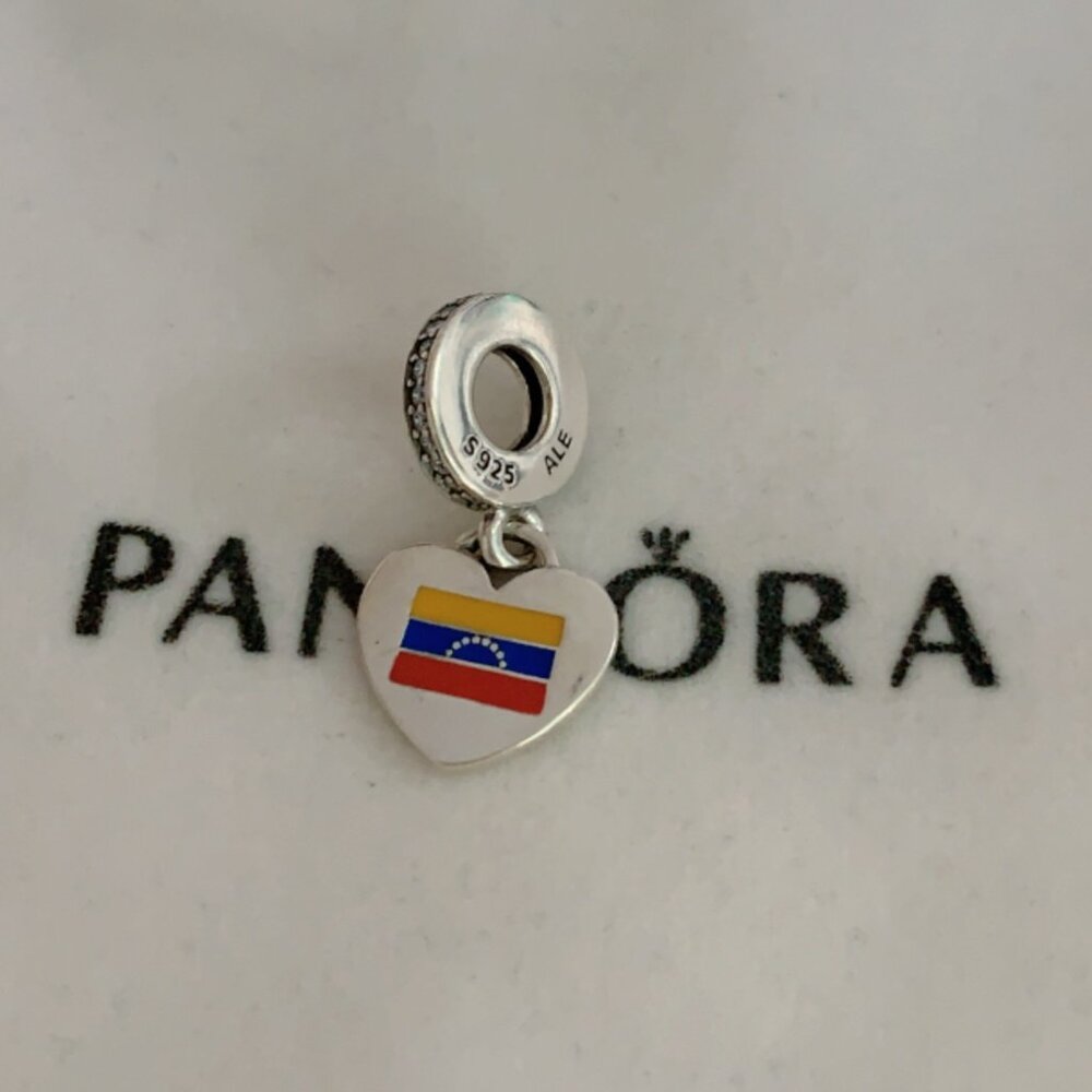 Pandora Venezuela Flag Charm Pendant sterling silver